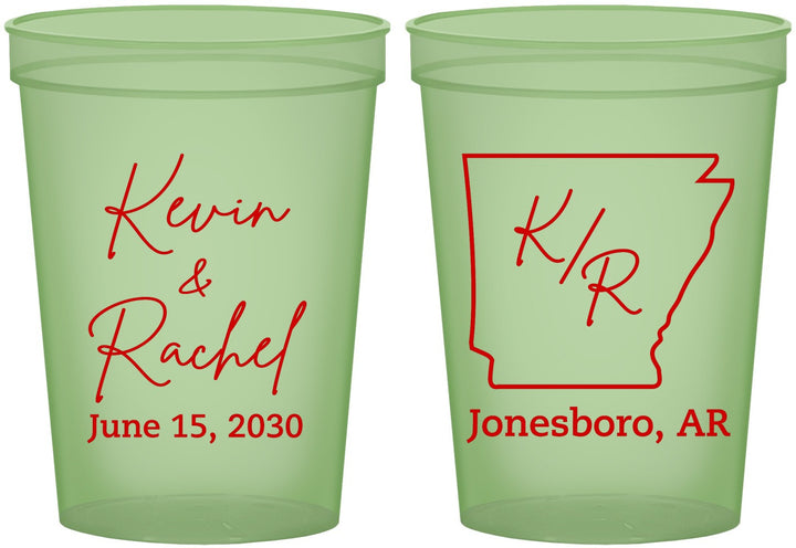 Custom Wedding 16 oz Glow In The Dark Cups - Arkansas | 103
