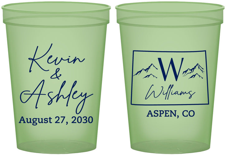 Custom Wedding 16 oz Glow In The Dark Cups - Colorado | 105