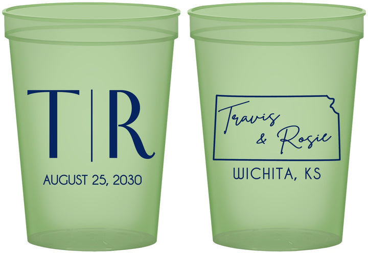 Custom Wedding 16 oz Glow In The Dark Cups - Kansas | 115