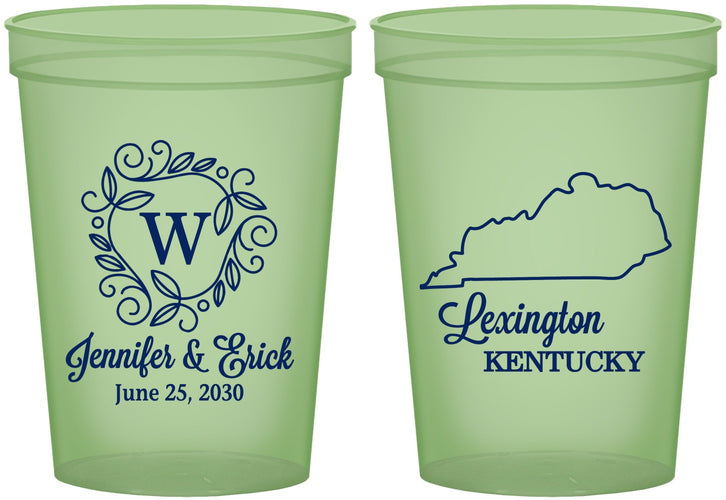 Custom Wedding 16 oz Glow In The Dark Cups - Kentucky | 116