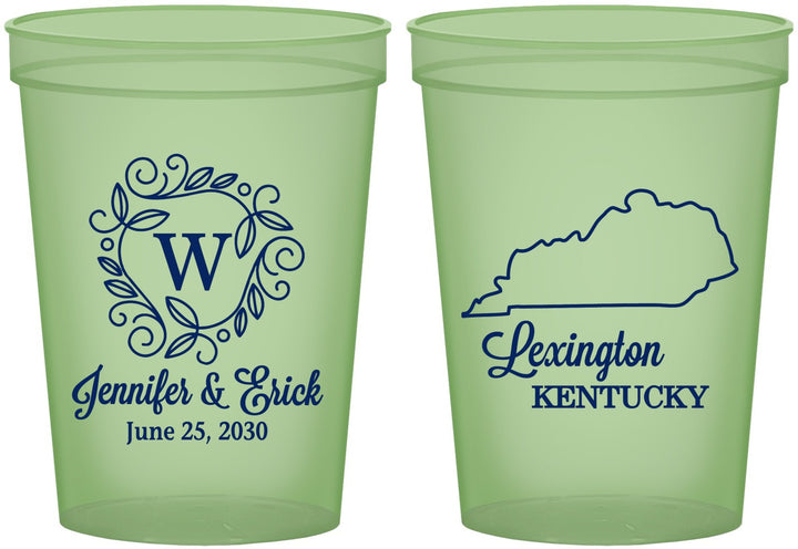 Custom Wedding 16 oz Glow In The Dark Cups - Kentucky | 116