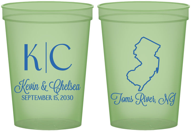 Custom Wedding 16 oz Glow In The Dark Cups - New Jersey | 129