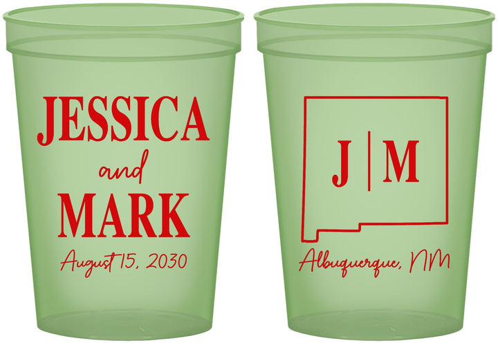 Custom Wedding 16 oz Glow In The Dark Cups - New Mexico | 130