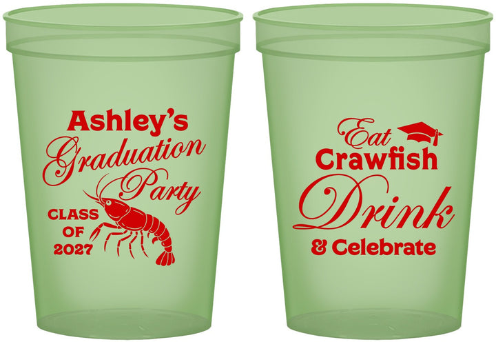 Custom Graduation 16 oz Glow In The Dark Cups - Class Of 2027 Crawfish Boil | 130000