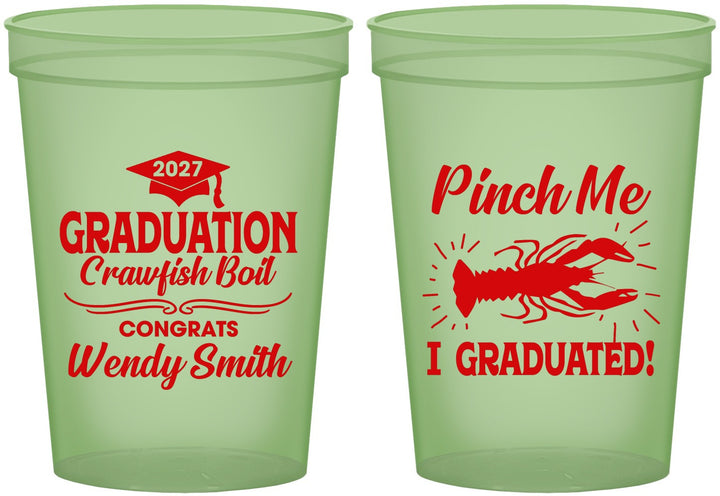 Custom Graduation 16 oz Glow In The Dark Cups - Class Of 2027 Crawfish Boil | 130001