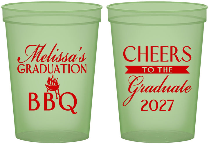 Custom Graduation 16 oz Glow In The Dark Cups - Class Of 2027 Bbq | 130006