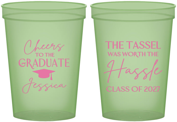 Custom Graduation 16 oz Glow In The Dark Cups - Class Of 2027 Tassel Hassel | 130010