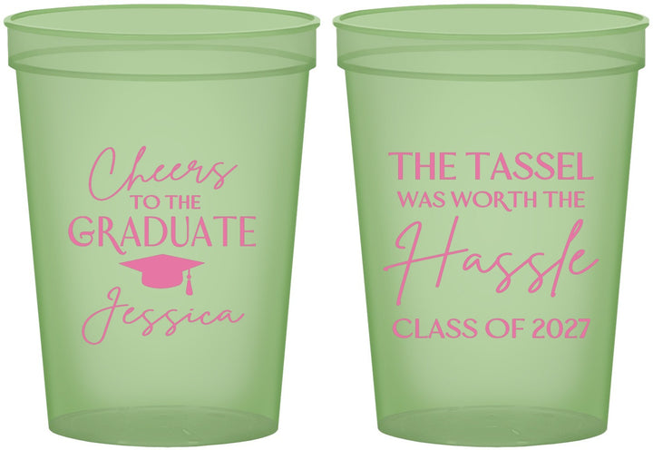 Custom Graduation 16 oz Glow In The Dark Cups - Class Of 2027 Tassel Hassel | 130010