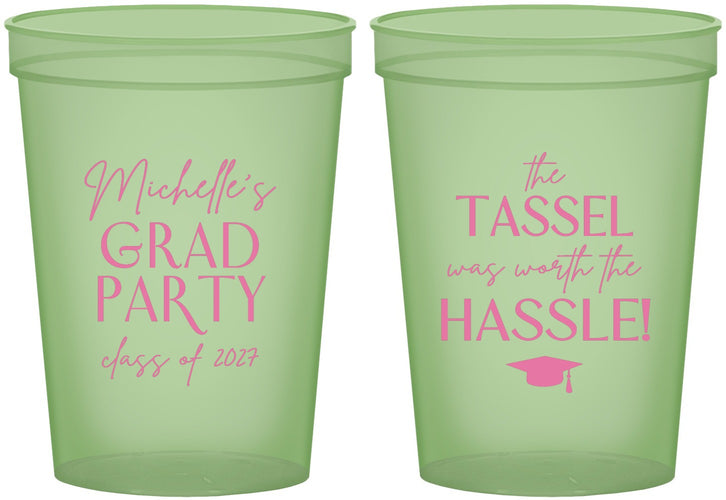 Custom Graduation 16 oz Glow In The Dark Cups - Class Of 2027 Tassel Hassel | 130011
