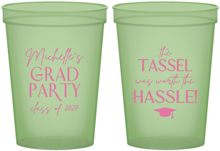 Custom Graduation 16 oz Glow In The Dark Cups - Class Of 2027 Tassel Hassel | 130011