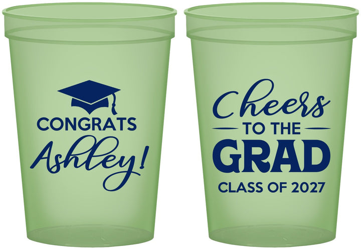 Custom Graduation 16 oz Glow In The Dark Cups - Class Of 2027 Cheers Grad | 130020