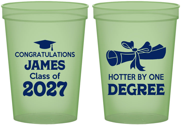Custom Graduation 16 oz Glow In The Dark Cups - Class Of 2027 Hotter Degree | 130022