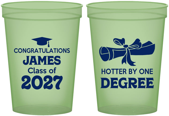 Custom Graduation 16 oz Glow In The Dark Cups - Class Of 2027 Hotter Degree | 130022