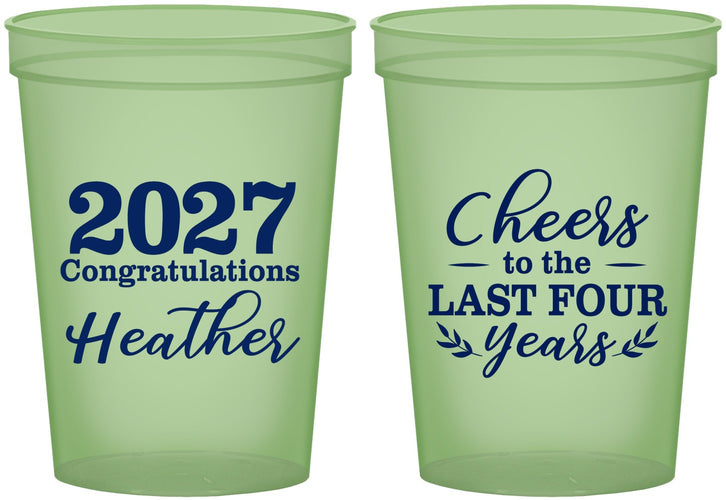 Custom Graduation 16 oz Glow In The Dark Cups - Class Of 2027 Last Four Years | 130023