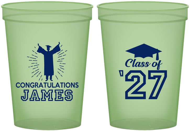 Custom Graduation 16 oz Glow In The Dark Cups - Class Of 2027 Congratulations | 130024
