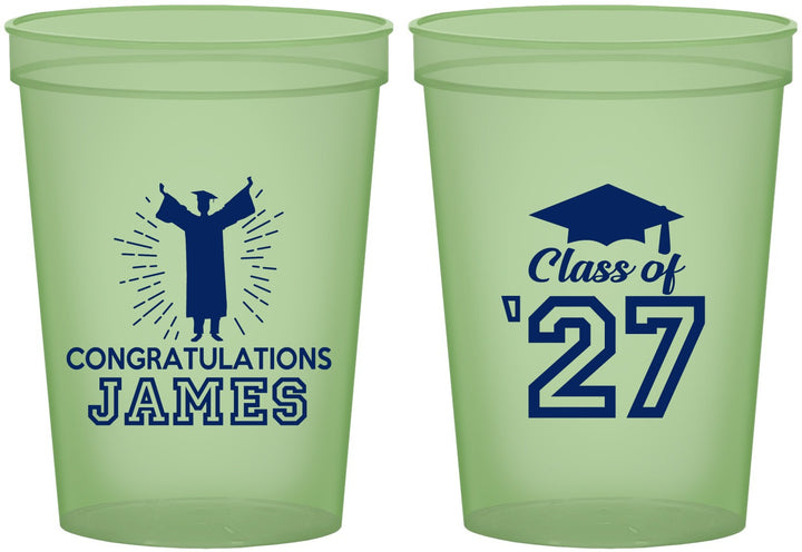 Custom Graduation 16 oz Glow In The Dark Cups - Class Of 2027 Congratulations | 130024
