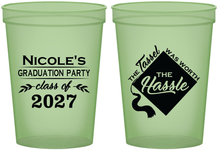 Custom Graduation 16 oz Glow In The Dark Cups - Class Of 2027 Tassel Hassel | 130032