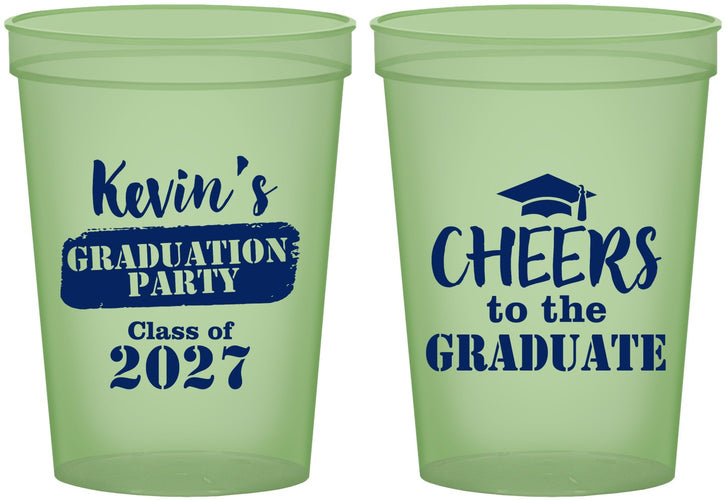 Custom Graduation 16 oz Glow In The Dark Cups - Class Of 2027 Cheers Graduate | 130034