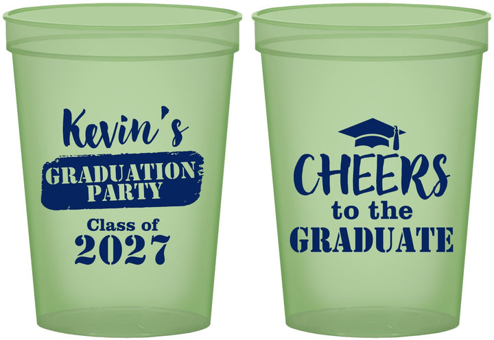 Custom Graduation 16 oz Glow In The Dark Cups - Class Of 2027 Cheers Graduate | 130034