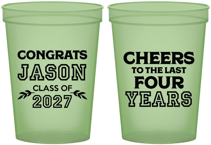 Custom Graduation 16 oz Glow In The Dark Cups - Class Of 2027 Last Four Years | 130036