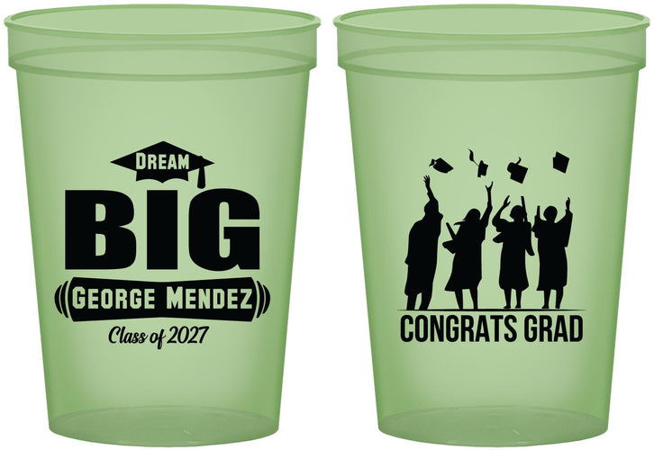 Custom Graduation 16 oz Glow In The Dark Cups - Class Of 2027 Dream Big | 130039