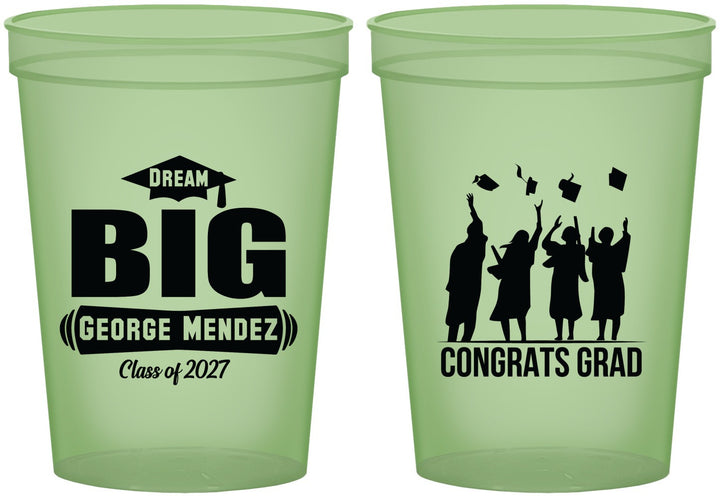 Custom Graduation 16 oz Glow In The Dark Cups - Class Of 2027 Dream Big | 130039