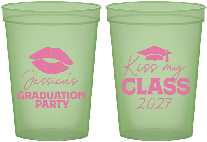 Custom Graduation 16 oz Glow In The Dark Cups - Class Of 2027 Kiss My Class | 130041
