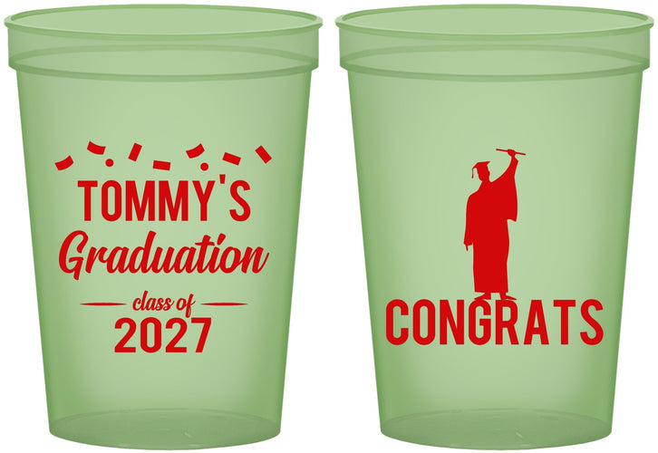 Custom Graduation 16 oz Glow In The Dark Cups - Class Of 2027 Congrats | 130046
