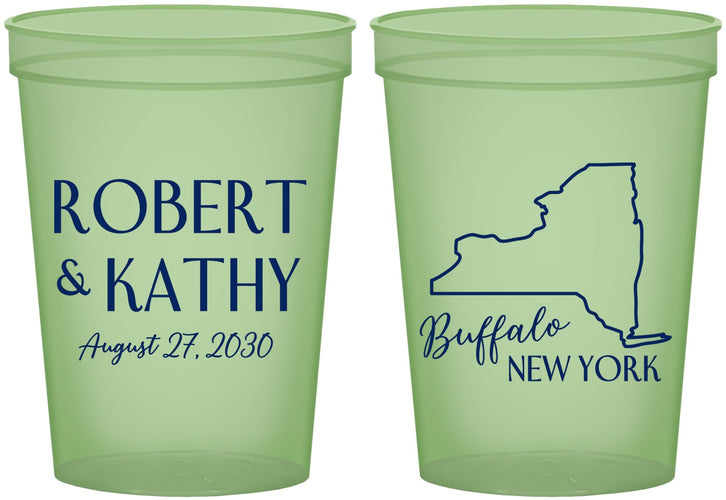 Custom Wedding 16 oz Glow In The Dark Cups - New York | 131