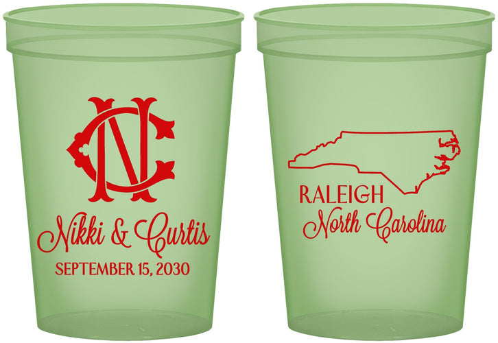 Custom Wedding 16 oz Glow In The Dark Cups - North Carolina | 132