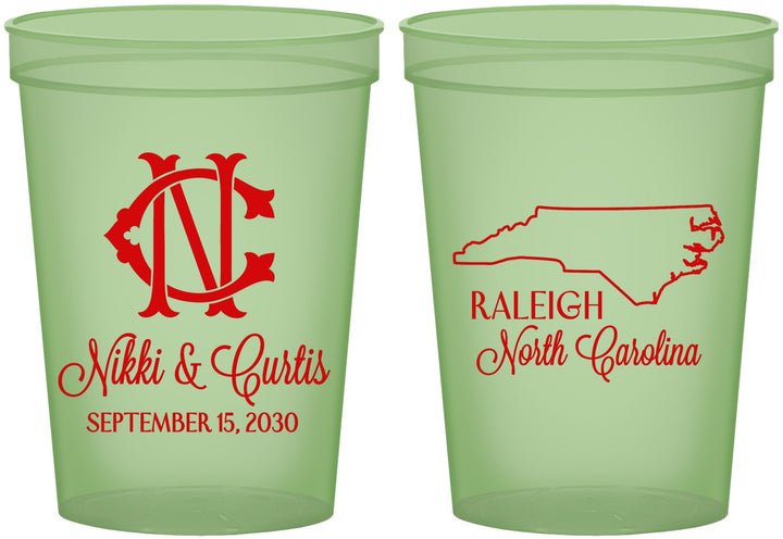 Custom Wedding 16 oz Glow In The Dark Cups - North Carolina | 132
