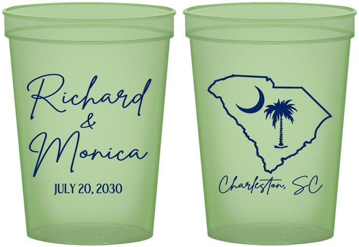 Custom Wedding 16 oz Glow In The Dark Cups - South Carolina | 139