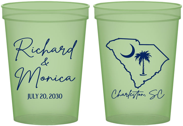 Custom Wedding 16 oz Glow In The Dark Cups - South Carolina | 139