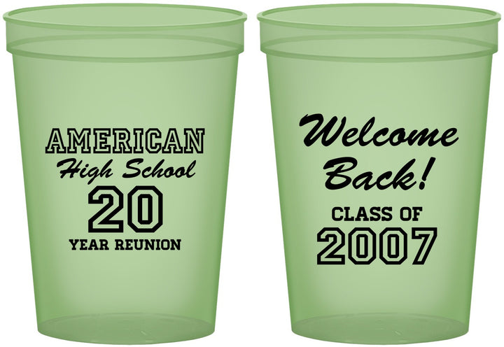 Custom Class Reunion 16 oz Glow In The Dark Cups - Class Of 2007 20 Year | 140001