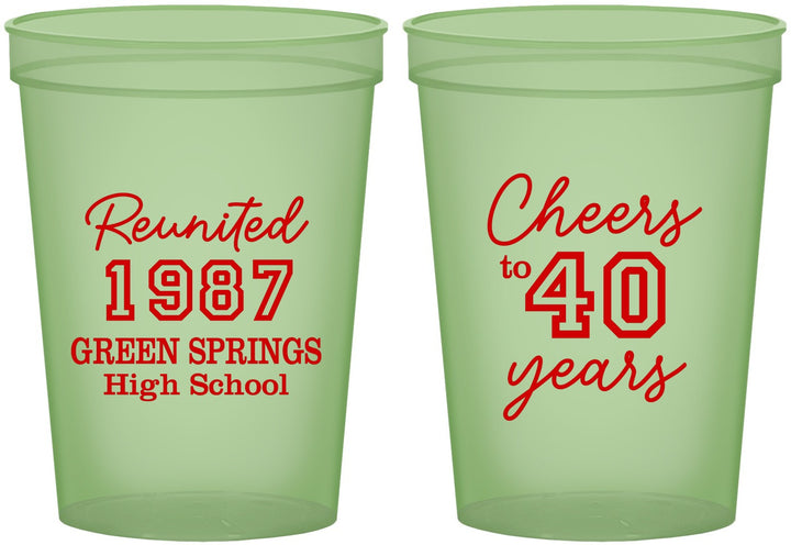 Custom Class Reunion 16 oz Glow In The Dark Cups - Class Of 1987 40 Year | 140003