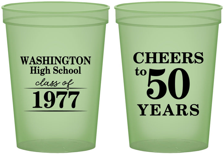 Custom Class Reunion 16 oz Glow In The Dark Cups - Class Of 1977 50 Year | 140004