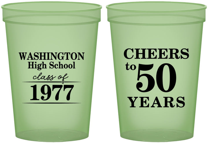 Custom Class Reunion 16 oz Glow In The Dark Cups - Class Of 1977 50 Year | 140004