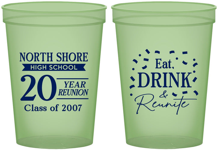 Custom Class Reunion 16 oz Glow In The Dark Cups - Class Of 2007 20 Year | 140006