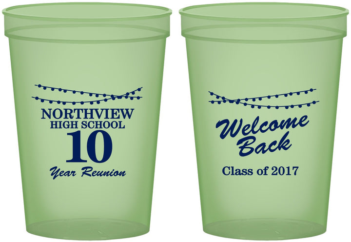 Custom Class Reunion 16 oz Glow In The Dark Cups - Class Of 2017 10 Year | 140010