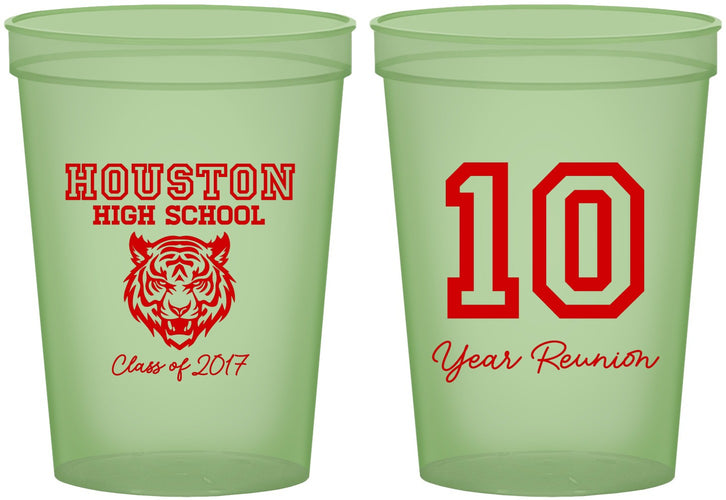 Custom Class Reunion 16 oz Glow In The Dark Cups - Class Of 2017 10 Year | 140015
