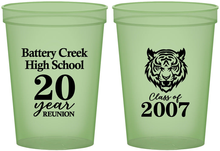 Custom Class Reunion 16 oz Glow In The Dark Cups - Class Of 2007 20 Year | 140016