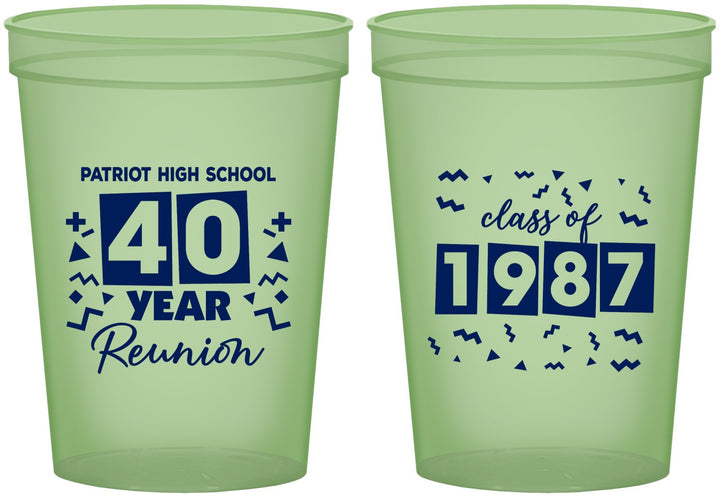Custom Class Reunion 16 oz Glow In The Dark Cups - Class Of 1987 40 Year | 140018