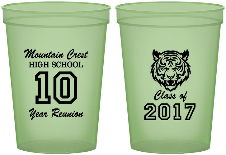 Custom Class Reunion 16 oz Glow In The Dark Cups - Class Of 2017 10 Year | 140020