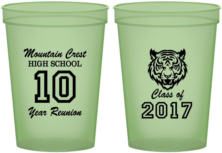 Custom Class Reunion 16 oz Glow In The Dark Cups - Class Of 2017 10 Year | 140020