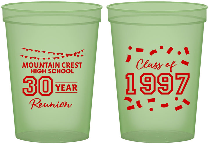 Custom Class Reunion 16 oz Glow In The Dark Cups - Class Of 1997 30 Year | 140027
