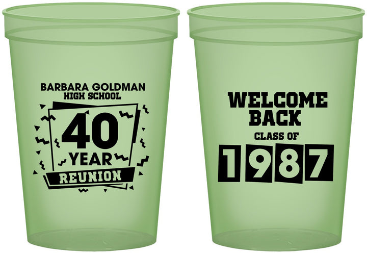 Custom Class Reunion 16 oz Glow In The Dark Cups - Class Of 1987 40 Year | 140028