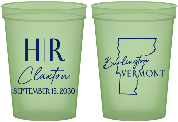 Custom Wedding 16 oz Glow In The Dark Cups - Vermont | 144