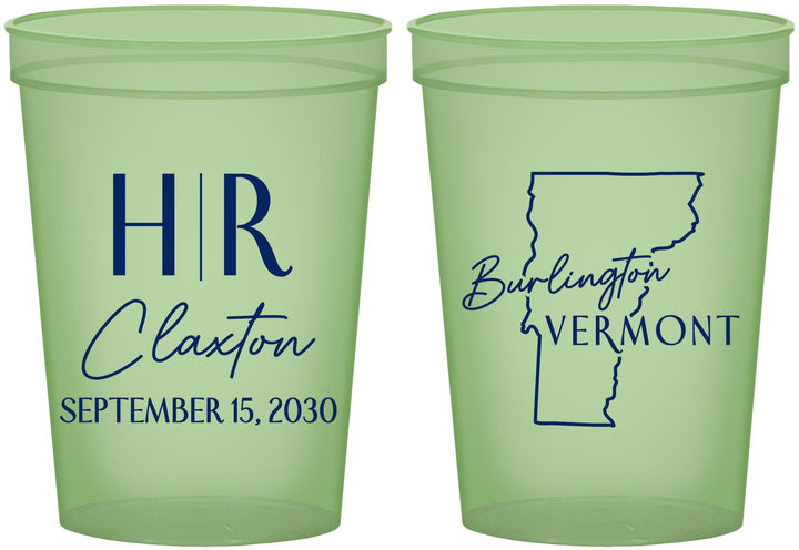Custom Wedding 16 oz Glow In The Dark Cups - Vermont | 144