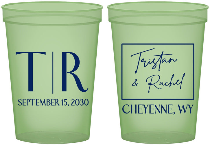 Custom Wedding 16 oz Glow In The Dark Cups - Wyoming | 149