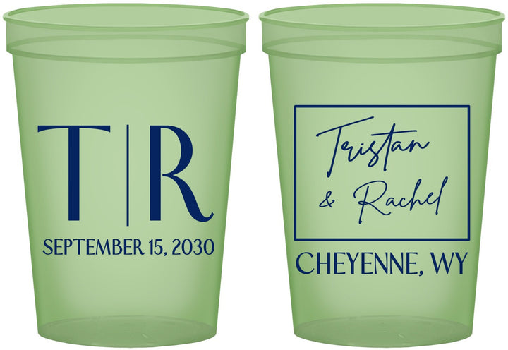 Custom Wedding 16 oz Glow In The Dark Cups - Wyoming | 149